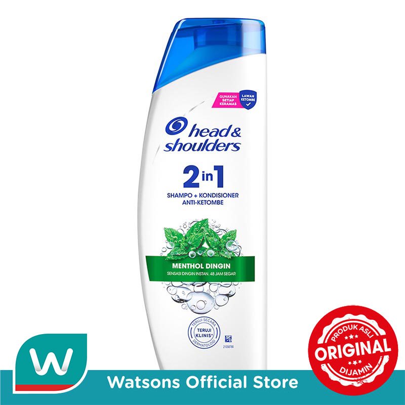 Head & Shoulders Shampoo + Kondisioner 2in1 Anti Ketombe Cool Menthol Perawatan Rambut 300ml - Gambar 2
