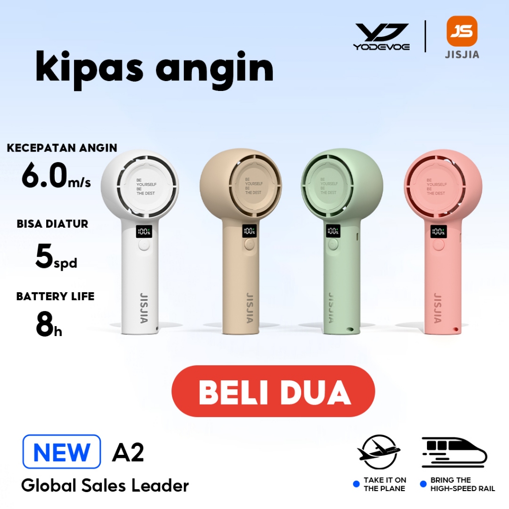 JISJIA Kipas 100 Gear Mini LED Kipas Turbo Angin Strong Wind Wind Angin Tampilan Digital Kipas