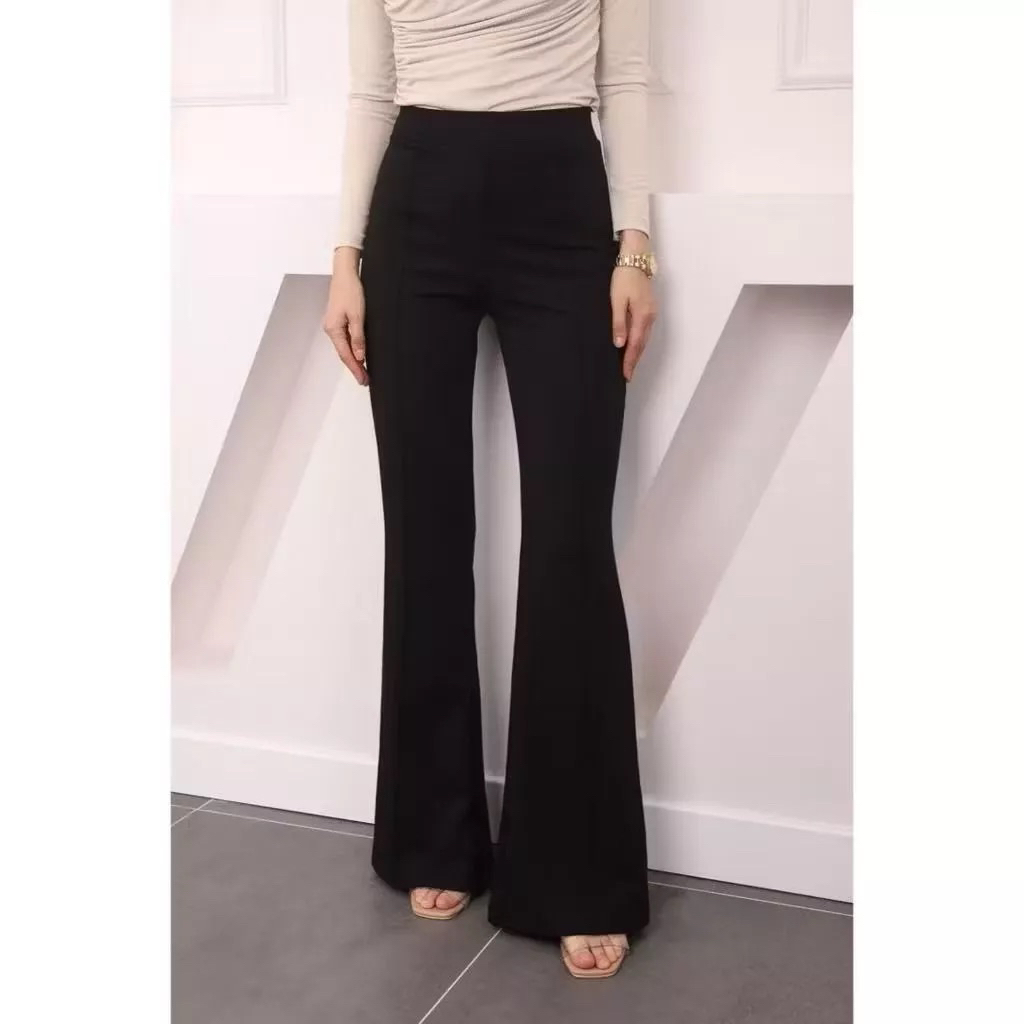 Celana Cutbray Wanita Scuba Premium Highwaist dengan Pinggang Elastis dan Saku Praktis - Gambar 3