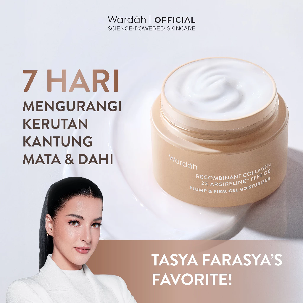 WARDAH Collagen Moisturizer - Plump & Firm Recombinant Collagen + 2% Argireline Peptide Gel Moist - Glow Moisturizer, Pelembab Wajah untuk Kulit Lebih Kencang, Kenyal, dan Bebas Jerawat - Pelembab Wajah Kering, Kusam, dan Sensitif - Skincare - Gambar 2