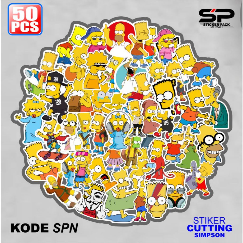 50 PCS SIMPSON STICKERS MADE OF WATERPROOF VINYL MATERIAL, ALREADY CUT ...