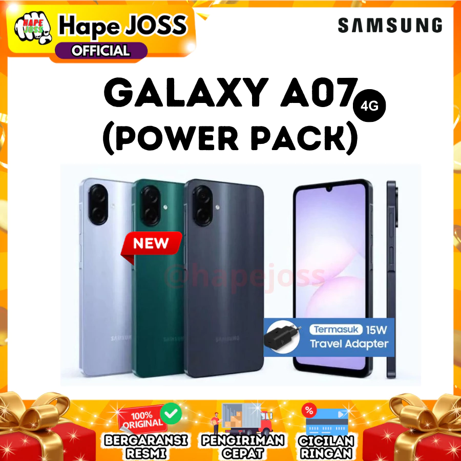 Samsung Galaxy A07 4G 4/64GB Power Pack Garansi Resmi Indonesia ( FREE ADAPTER 15W )