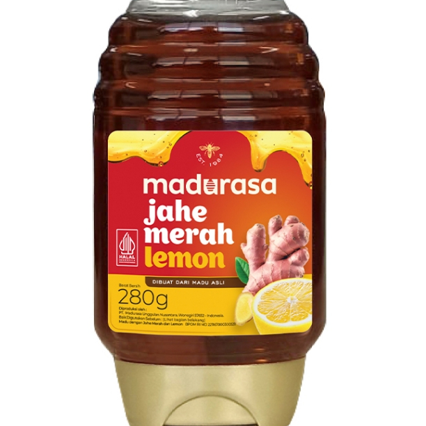 Madurasa Jahe Merah Lemon Botol PET 280Gr - Madu Murni - Gambar 2
