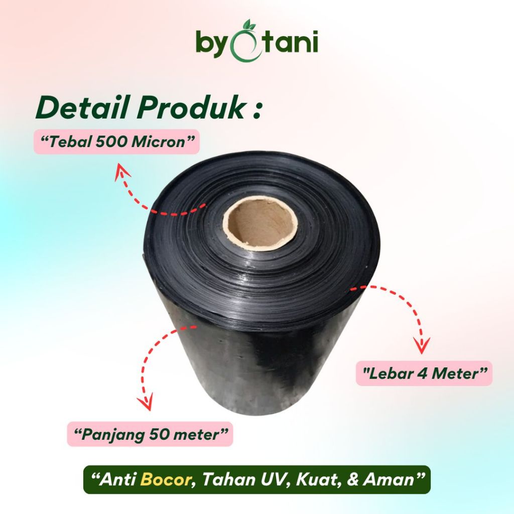 1 Roll Plastik HDPE Geomembrane Tebal 500 Micron Lebar 4 Meter - Panjang 50 & 100 Meter - Gambar 2