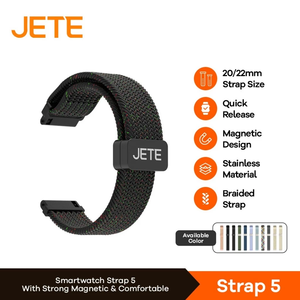 JETE Strap 05 Nylon Band Braided for Smartwatch Garmin Apple Huawei Quick Release 20mm / 22mm