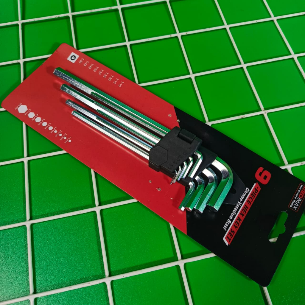 REDIMAX 9-Piece Long Hex Key Set Complete L-Shaped Key/ Set Full Set L ...