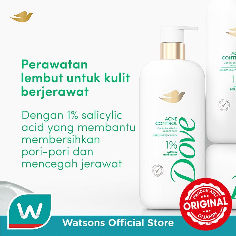 [NEW!] Dove Advanced Serum Acne Control Body Wash - Sabun Mandi Cair untuk Mengatasi Jerawat Tubuh 300g - Gambar 4
