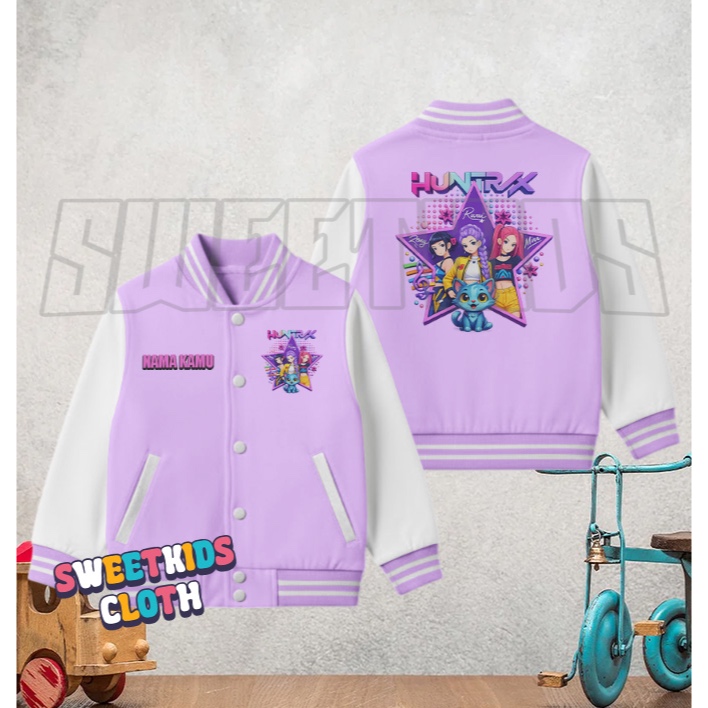 Huntrix Rumi Zoey Mira Kids Varsity Jacket / Demon Hunters Huntrix Kpop ...