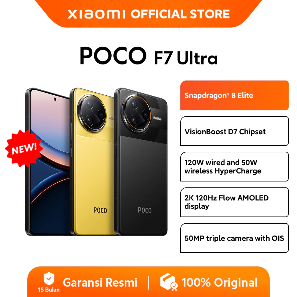 POCO F7 Ultra (12/256GB)(16/512GB) / Snapdragon 8 Elite / VisionBoost D7 Chipset / 120W/50W wireless HyperCharge / 2K AMOLED display [Official Store] - Gambar 2