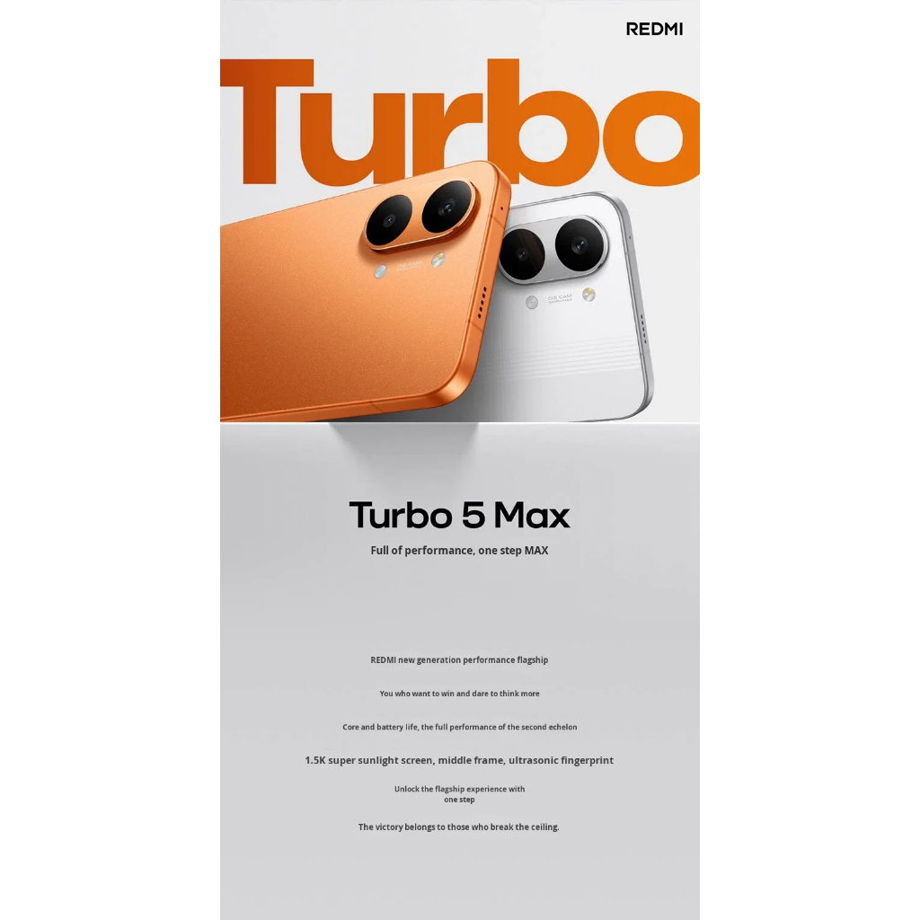 Redmi Turbo 5 Max 5G 6.83''AMOLED 120HZ Dimensity 9500s 9000mAh 100W 50MP - Gambar 2