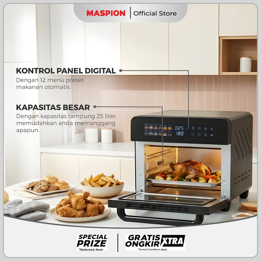 Maspion Tungku Pemanggang Oven Air Fryer MOF-2503D - Gambar 3