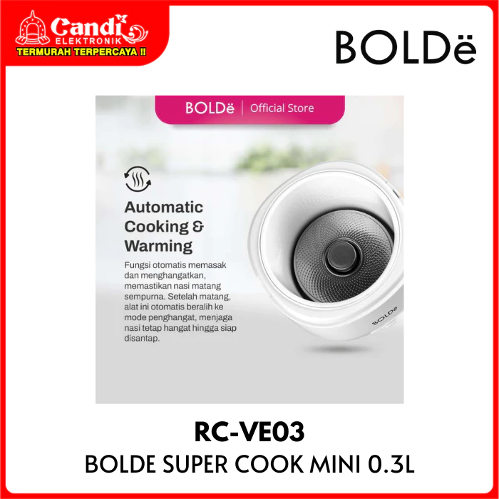 BOLDE Rice Cooker Super Cook Mini 0,3 Liter RC-VE03 - Gambar 4