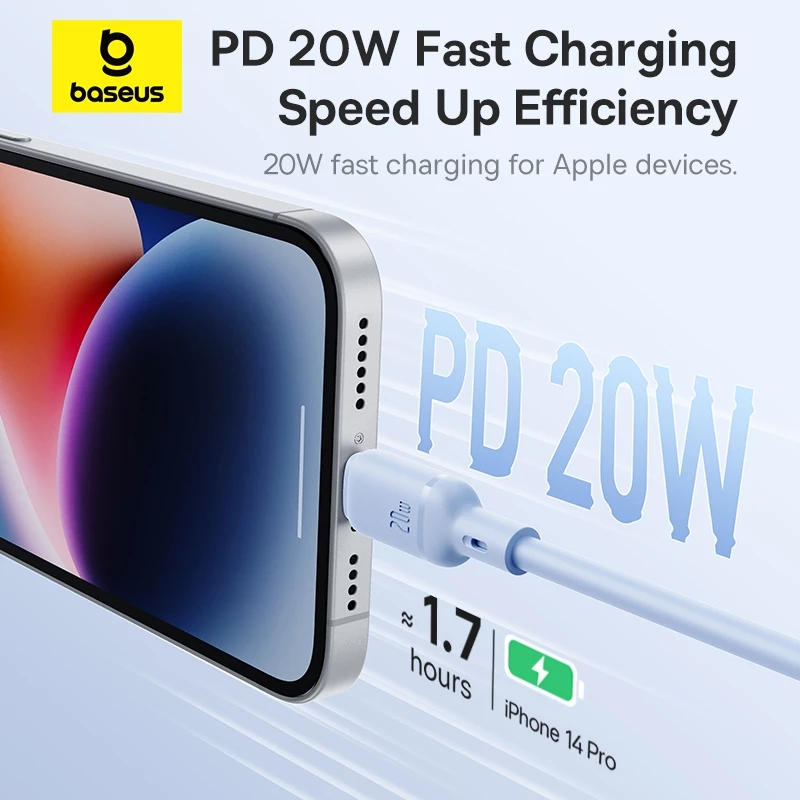 Baseus 20W Silky Series Fast Charging Cable Type-C to Lightning For iP - Gambar 3