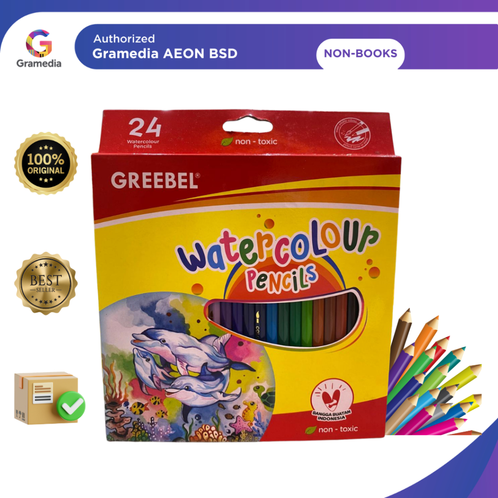 GREEBEL Water Color Pencil 24 Warna - Gramedia AEON BSD