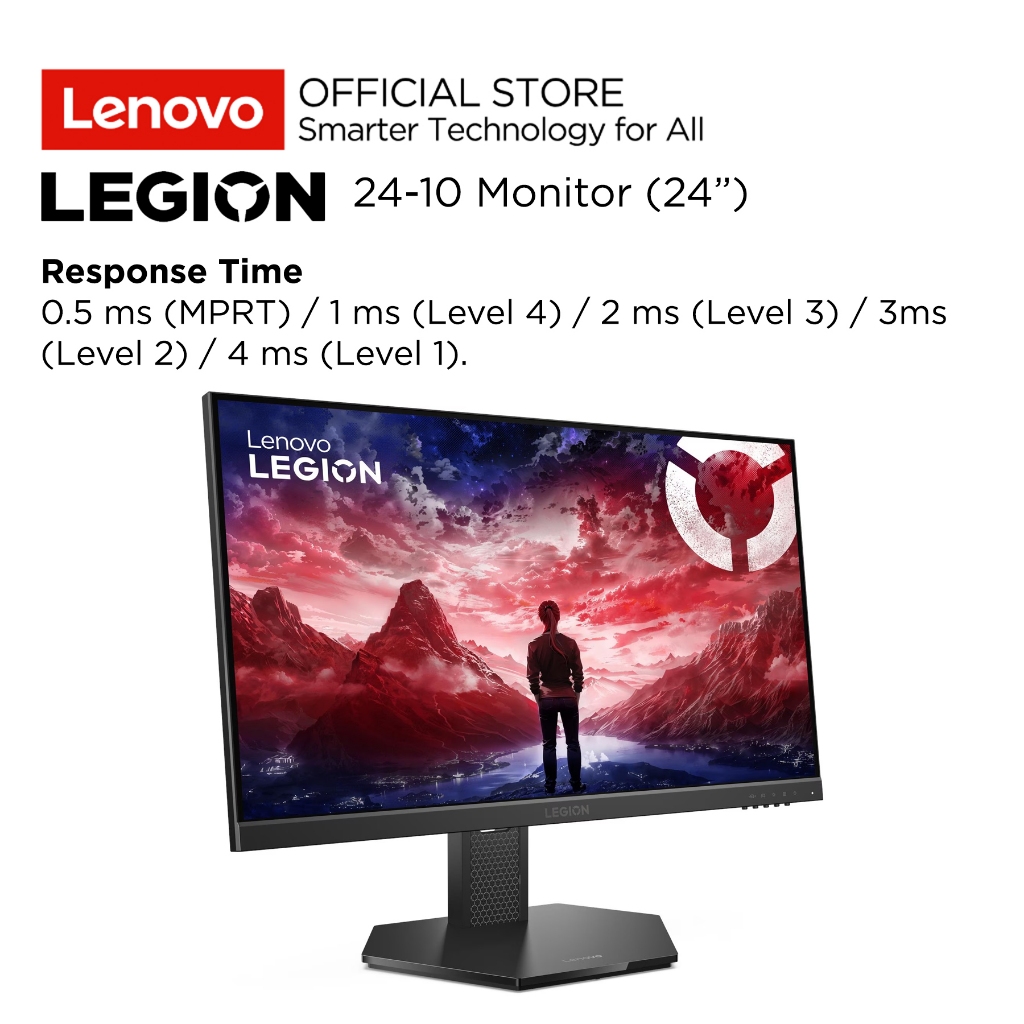 Lenovo Monitor Gaming Legion 24-10 C4WW 23.8" FHD IPS 3-side NearEdgeless WLED 240Hz 99% sRGB Antiglare Tilt, Swivel, Pivot, Height Adjust Stand VESA Mount HDMI DisplayPort AMD FreeSync Premium Monitor 24inch 68C4GAC4WW Raven Black Garansi Resmi - Gambar 3
