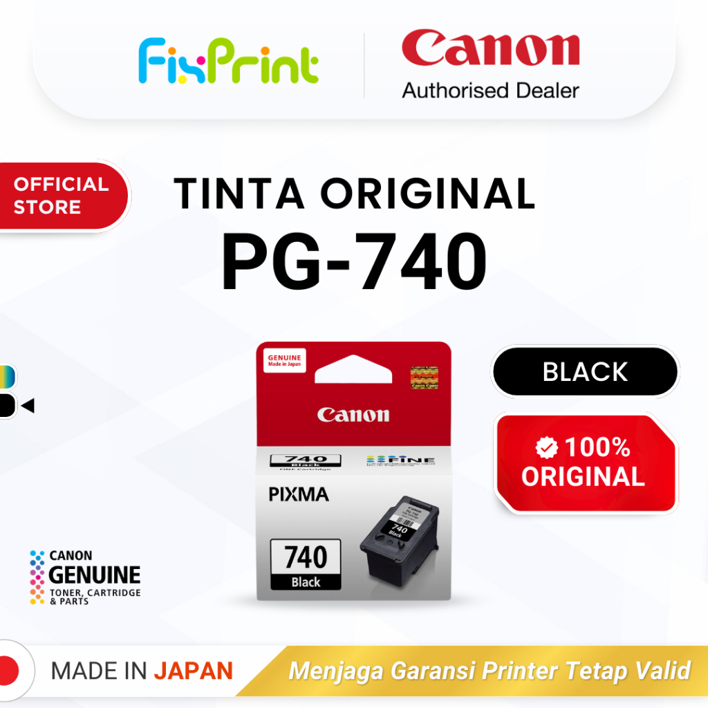 100% ORIGINAL Tinta Canon PG 740 Black - Printer MG3670 MX397 - Tinta Asli