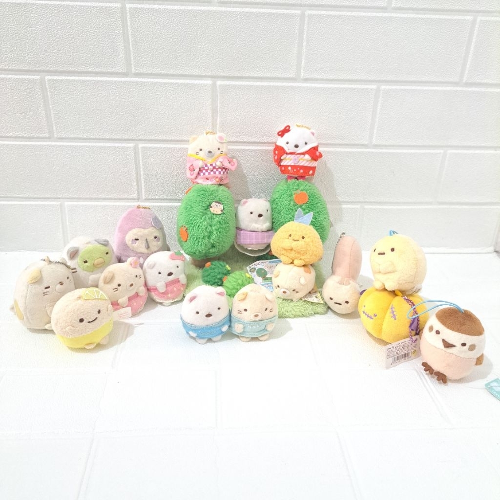 Boneka ganci / keychain sumikko gurashi - tokage - neko - pinguin - rumput sumikko - neko - shirokuma - sumiko dino - siput sumiko - burung sumiko - sumiko tapioka - sumiko kostum - Taman sumikko - rumput sumikko