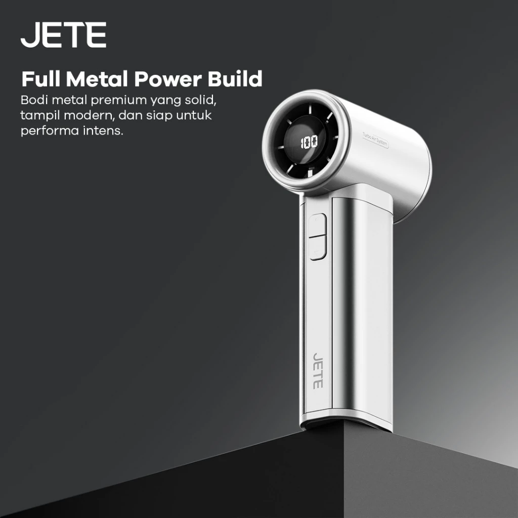 Kipas Angin Portable JETE TF5 Portable Mini Turbo Fan Adjustable 4 Level 4000RPM Kipas Tangan USB Type C Rechargeacble Kipas Travel Handheld (RTL) - Gambar 2