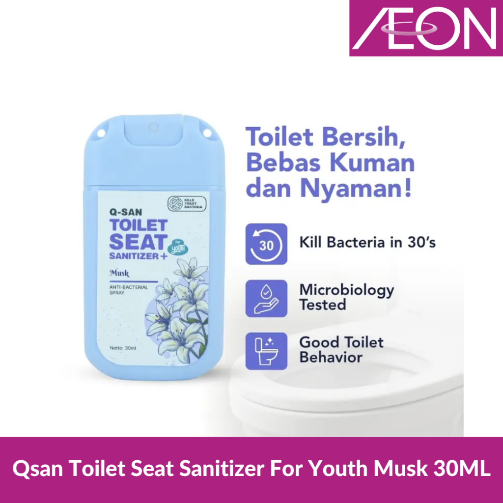 Qsan Toilet Seat Sanitizer For Youth Musk 30ML - Gambar 3