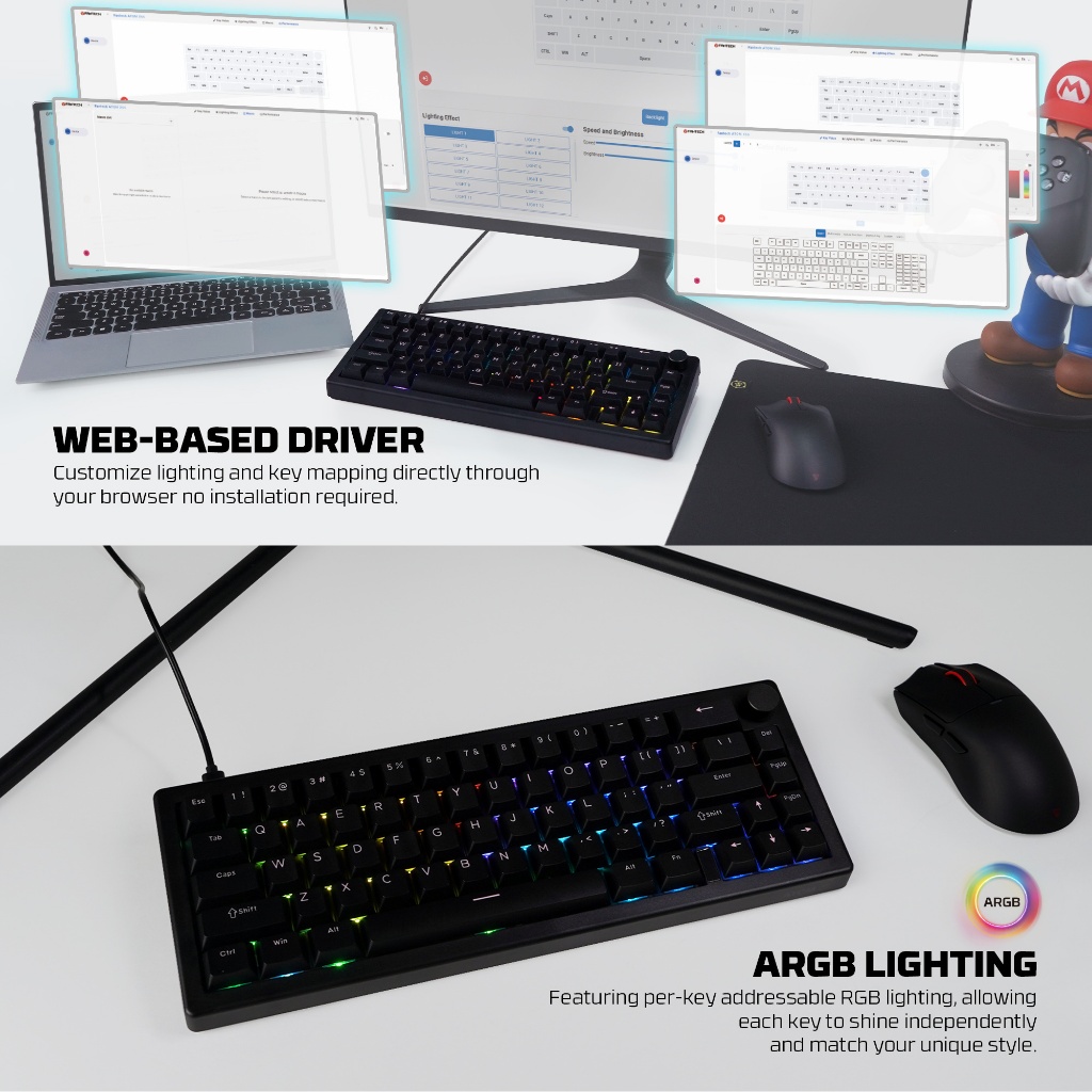 Fantech Atom X66 / AtomX66 / Atom X-66 / MK614 / MK-614 Mechanical Gaming Wired Keyboard ARGB - Gambar 4