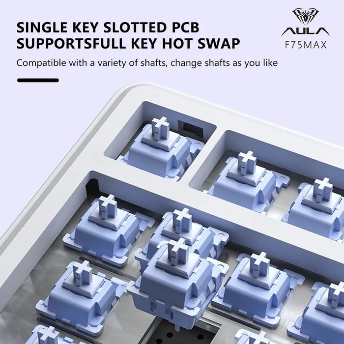 AULA F75 / F-75 MAX Mechanical Gaming Keyboard RGB 3in1 Connection Gasket With TFT Screen Rotary Knob - Gambar 2