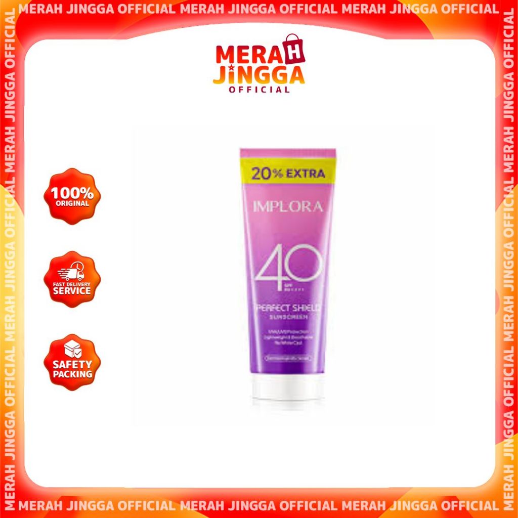 Implora Perfect Shield Sunscreen Spf40 PA++++ 50ml / Merah Jingga Official