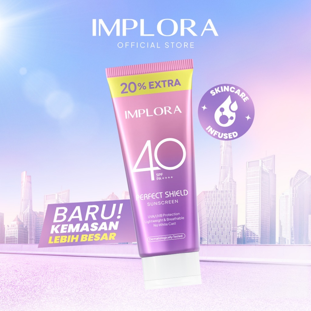 Implora Perfect Shield Sunscreen Spf40 PA++++ 50ml / Merah Jingga Official - Gambar 2