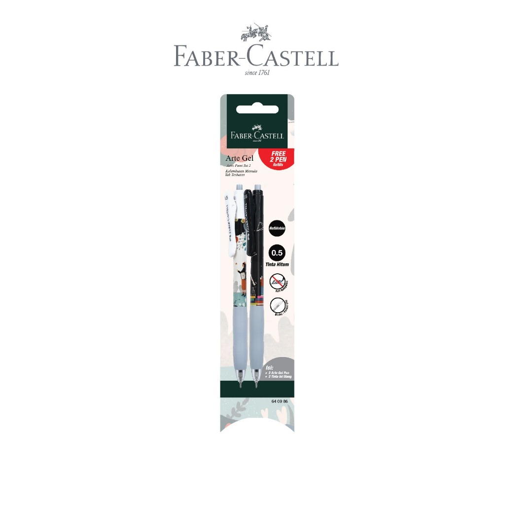 Faber-Castell Ballpoint Pen Pulpen Gel Set 2 Free 2 Refill - Gambar 3