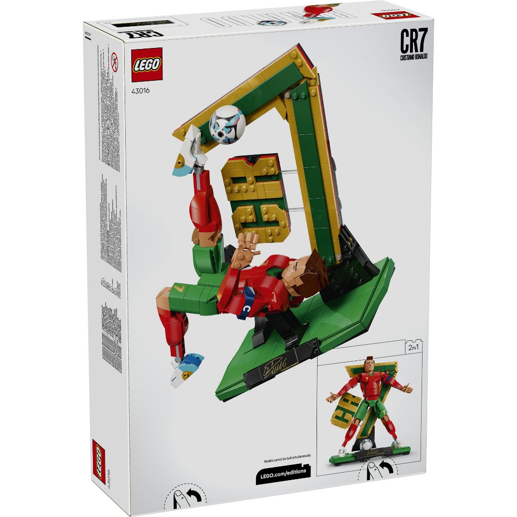 LEGO Editions Football 43016 Cristiano Ronaldo – Soccer Legend (854 Pieces), FIFA World Cup 2026 Collection, Toys, Bricks, Mainan Anak Laki Laki - Gambar 4