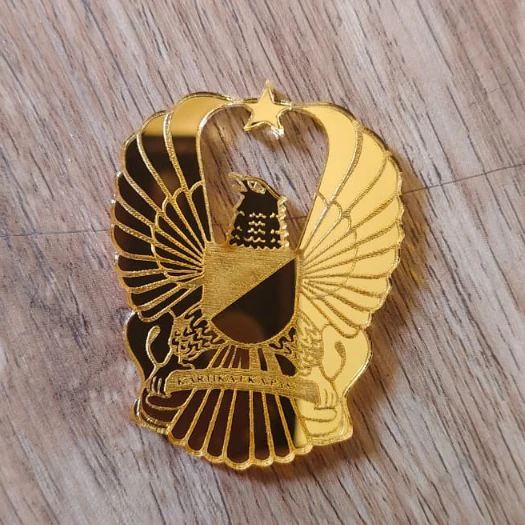 Logo TNI-AU akrilik mirror gold - bahan mahar - Gambar 2