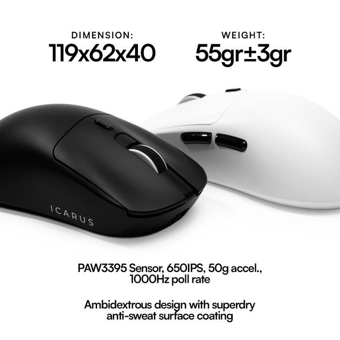 Press Play Icarus V2 / V-2 Ultralight Gaming Mouse Wireless 2,4Ghz - Gambar 2