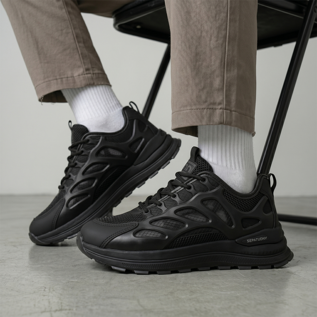 Sepatu DNY Sepatu Sekolah Hitam Sneakers Wanita Sport Shoes Back To School Casual Unisex Klasik Platform Size 36-45 BTS-007 - Gambar 4