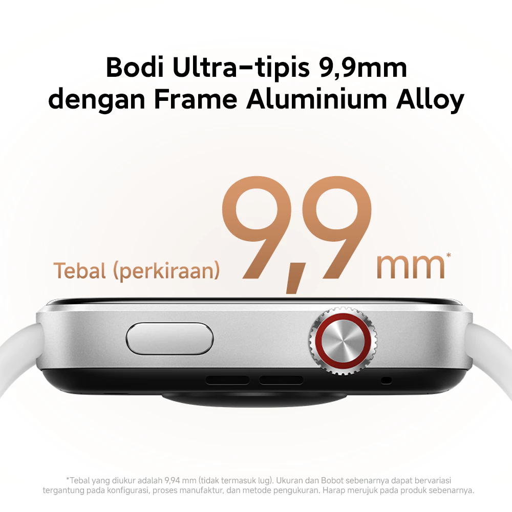 Xiaomi REDMI Watch 6 | Layar AMOLED 2,07" hingga 2000 nits | Bodi Ultra-tipis 9,9mm dengan Frame Aluminium Alloy | Baterai Tahan Hingga 24 Hari | Dual-band GPS & Tahan Air hingga 5ATM | Fitur Kesehatan Lengkap & 150+ Mode Olahraga [Xiaomi Official Store] - Gambar 4