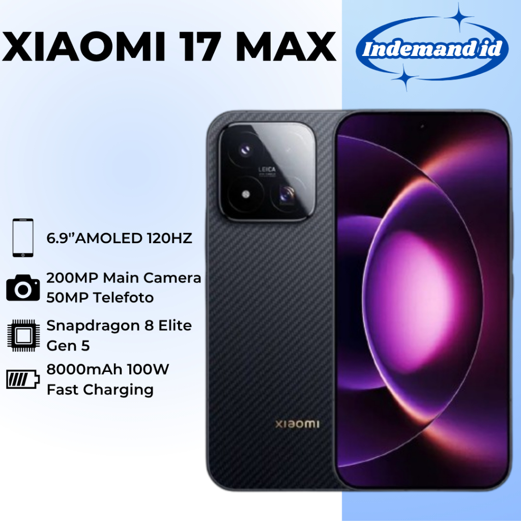 Xiaomi 17 Max 5G 6.9''AMOLED 120HZ Snapdragon 8 Elite Gen 5 8000mAh 100W 200MP Main 50MP Telefoto