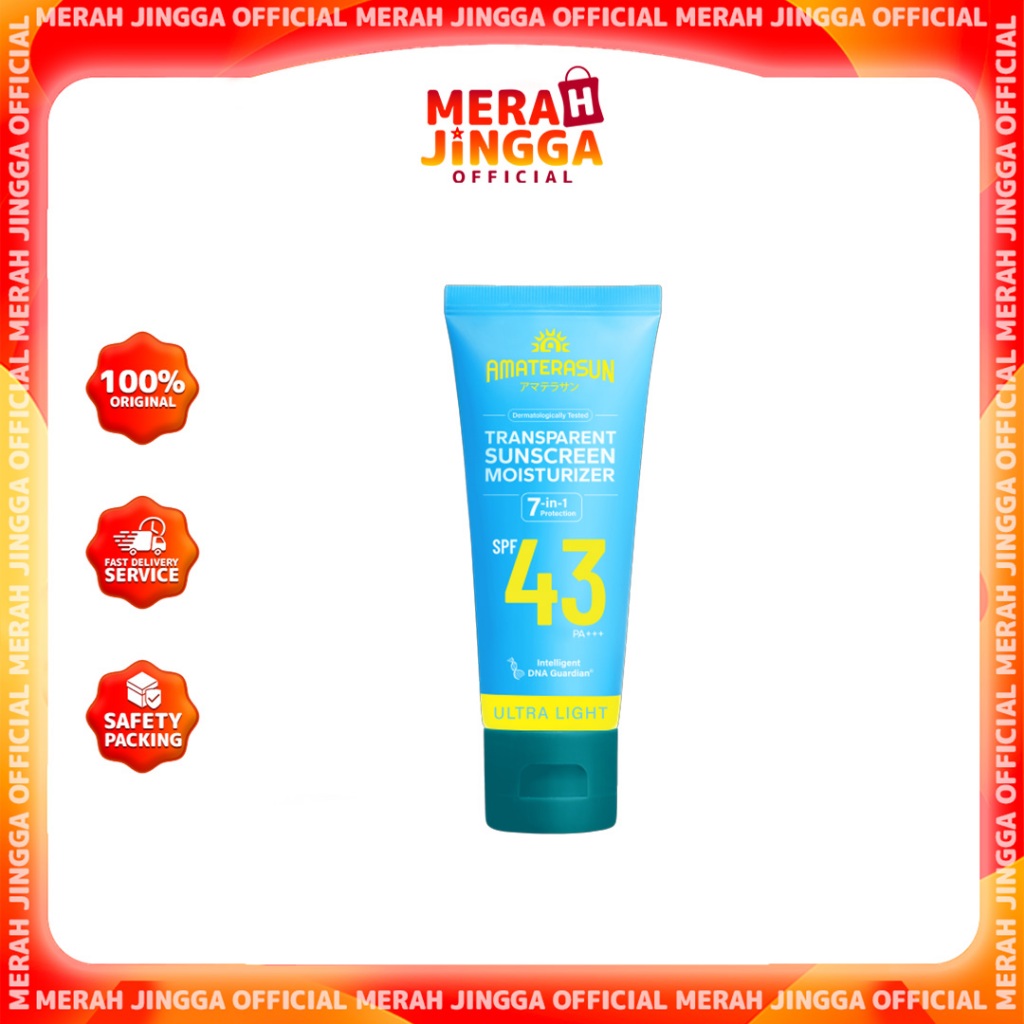 Amaterasun Transparent Sunscreen Moisturizer SPF 43 PA+++ / Merah Jingga Official
