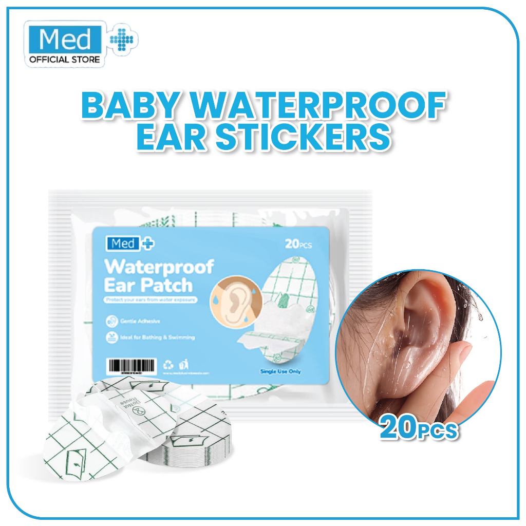 Med+ 20Pcs Baby Waterproof Stiker Telinga Mandi Renang Bayi Newborn / Perawatan Telinga Tempel Baby Shower Ear Sticker Waterproof Pelindung Telinga