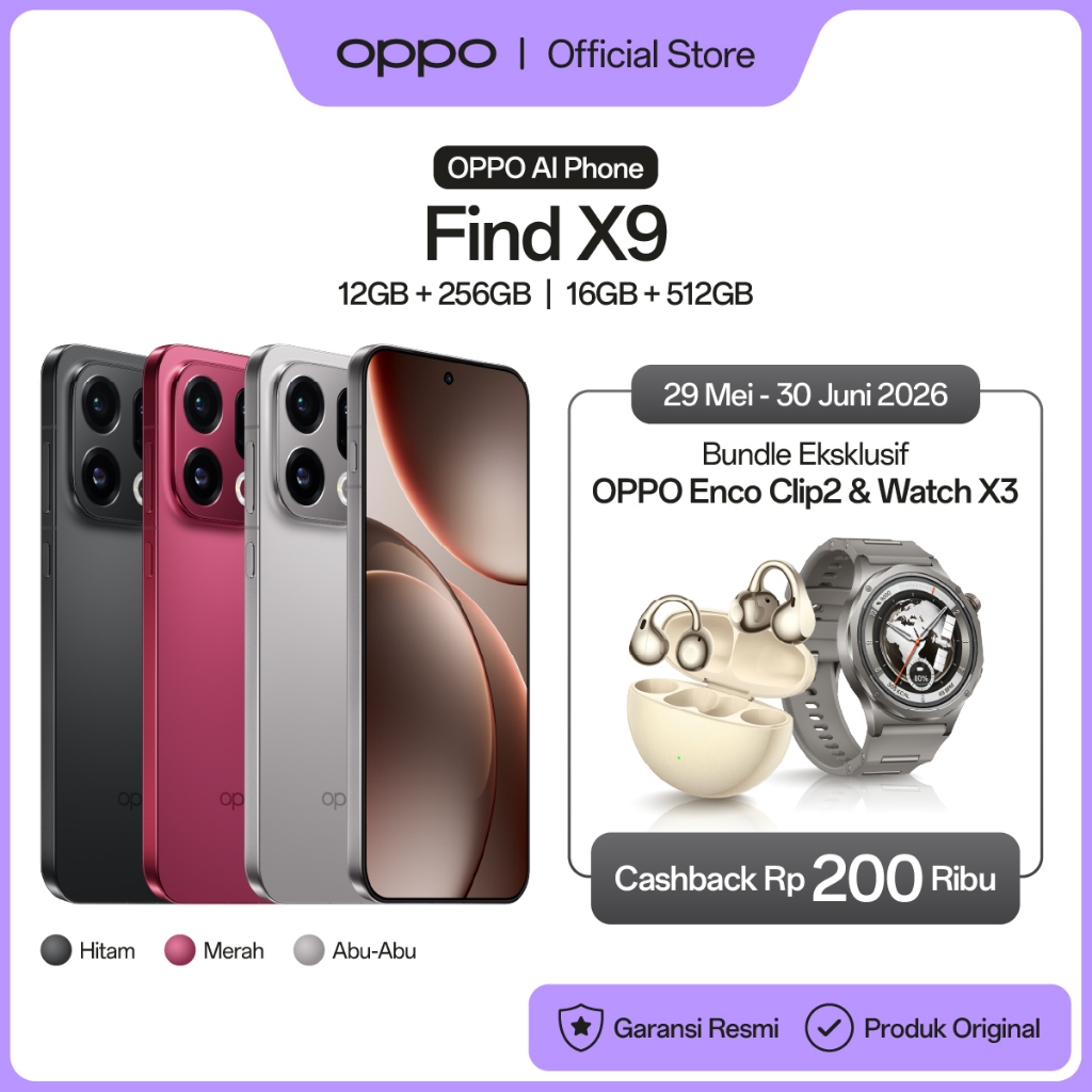 [NEW] OPPO Find X9 12GB+256GB & 16GB+512GB [Hasselblad Telephoto 120x Super Zoom, Baterai Ultra Besar 7025mAh 80W, Dimensity 9500] - Gambar 2