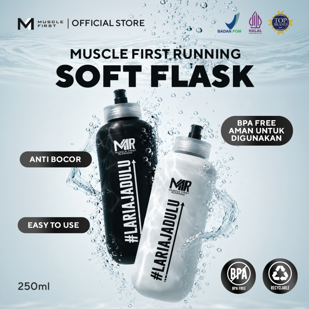 MUSCLE FIRST Soft Flask 250ml - Botol Minum Lari BPA Free