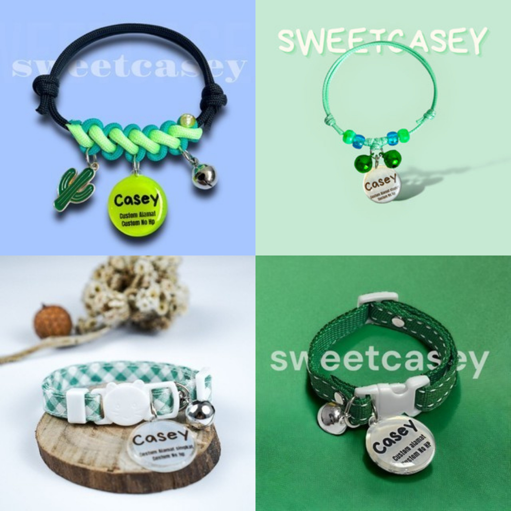 KALUNG KUCING CUSTOM GREEN SERIES CAT NECKLACE SWEETCASEY