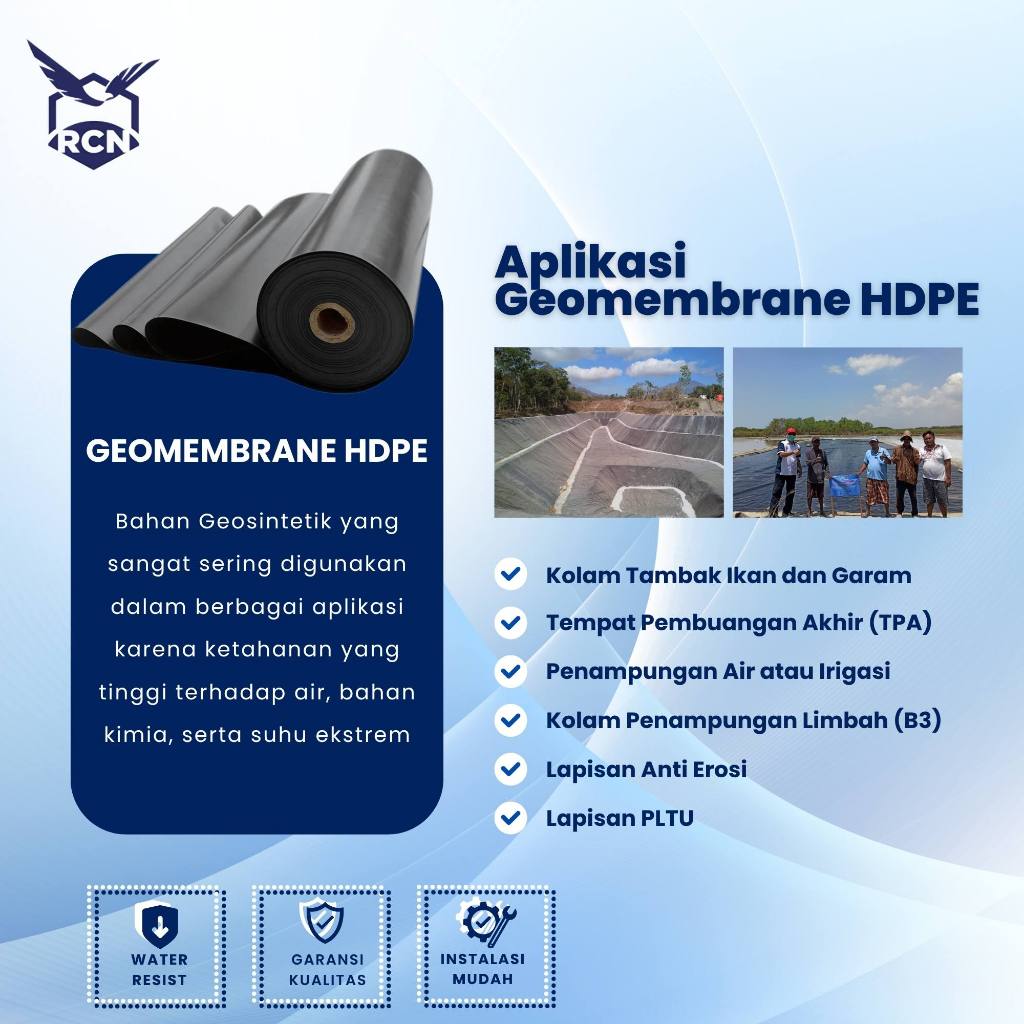 HDPE Geomembrane 300 Micron Lebar 6M dan 7M (Anti Bocor, Tahan UV, Kuat & Aman) - Gambar 3