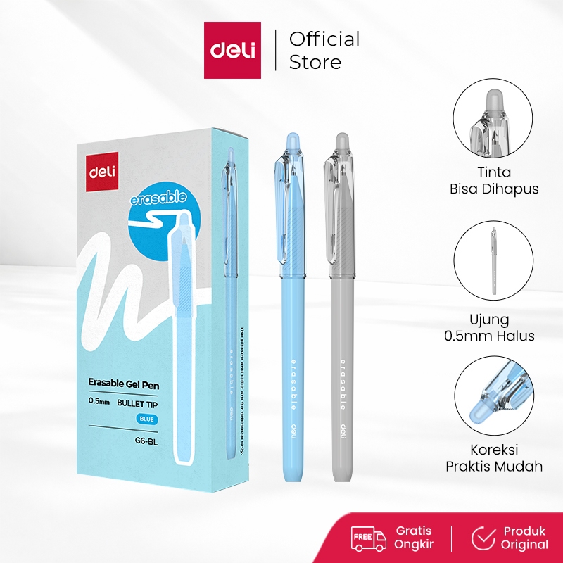 Deli Erasable Gel Pen / Pulpen Gel Bisa Dihapus Pena 0.5 mm EG6
