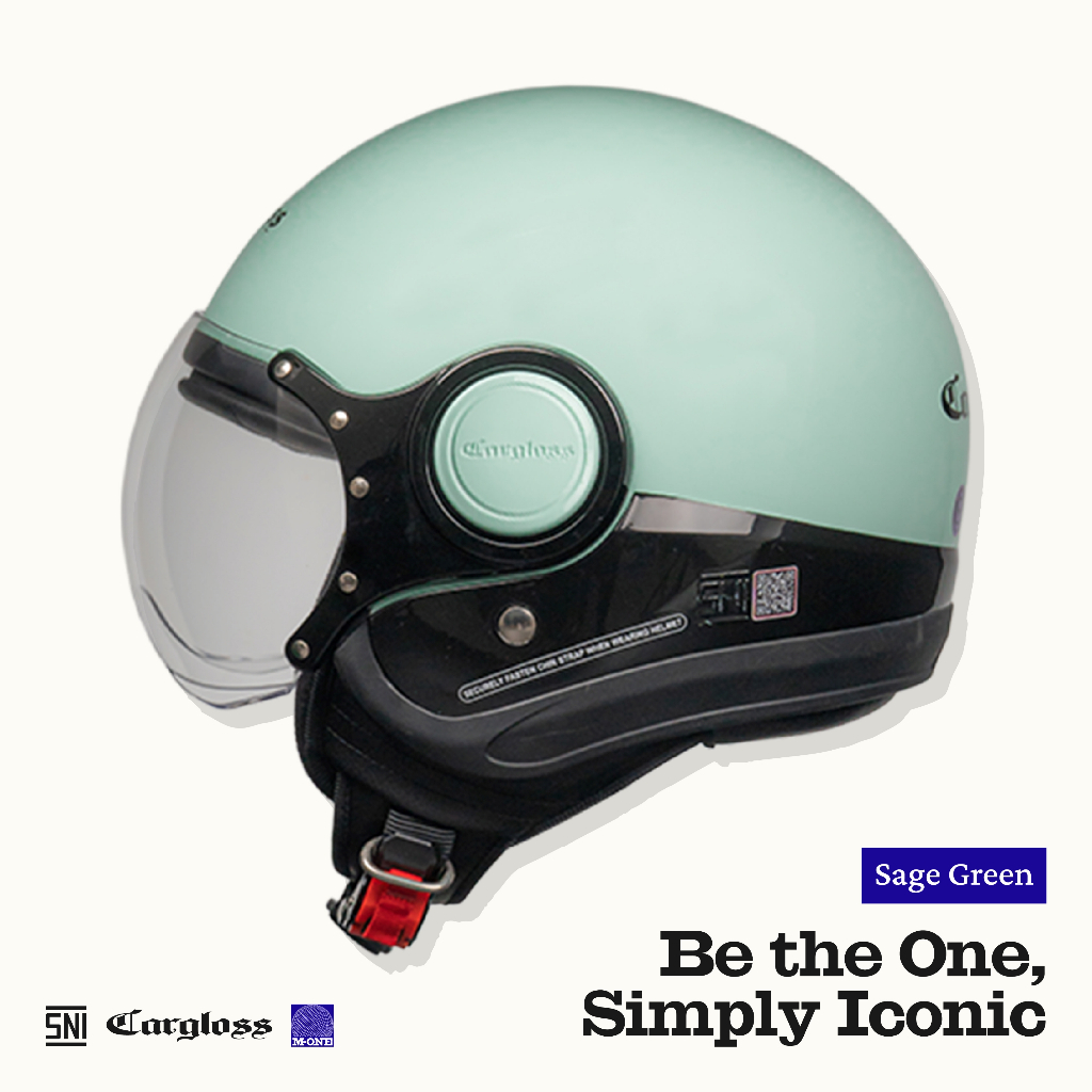 Cargloss M One Retro Helm Half Face - S Green