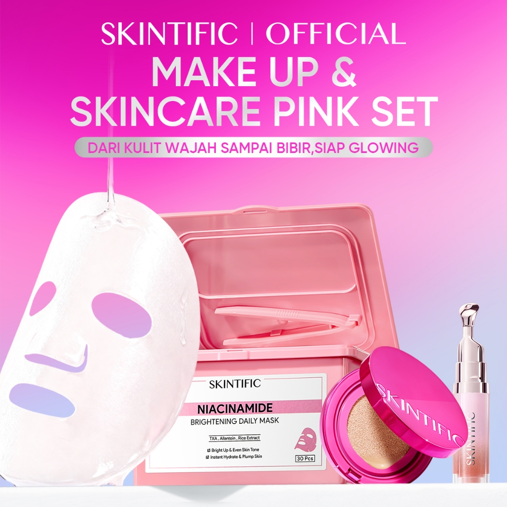 Skintific 3pcs Glow Makeup Combo Brightening Set