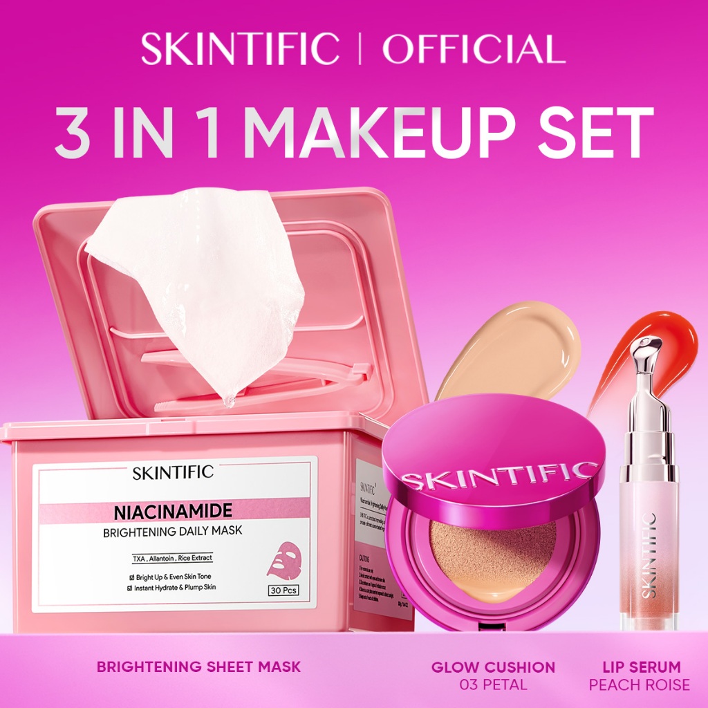 Skintific 3pcs Glow Makeup Combo Brightening Set - Gambar 2