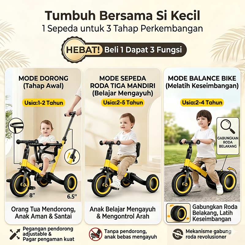 Magical Playtime Sepeda Anak 4in1 Usia 1-6 Tahun - Gambar 2