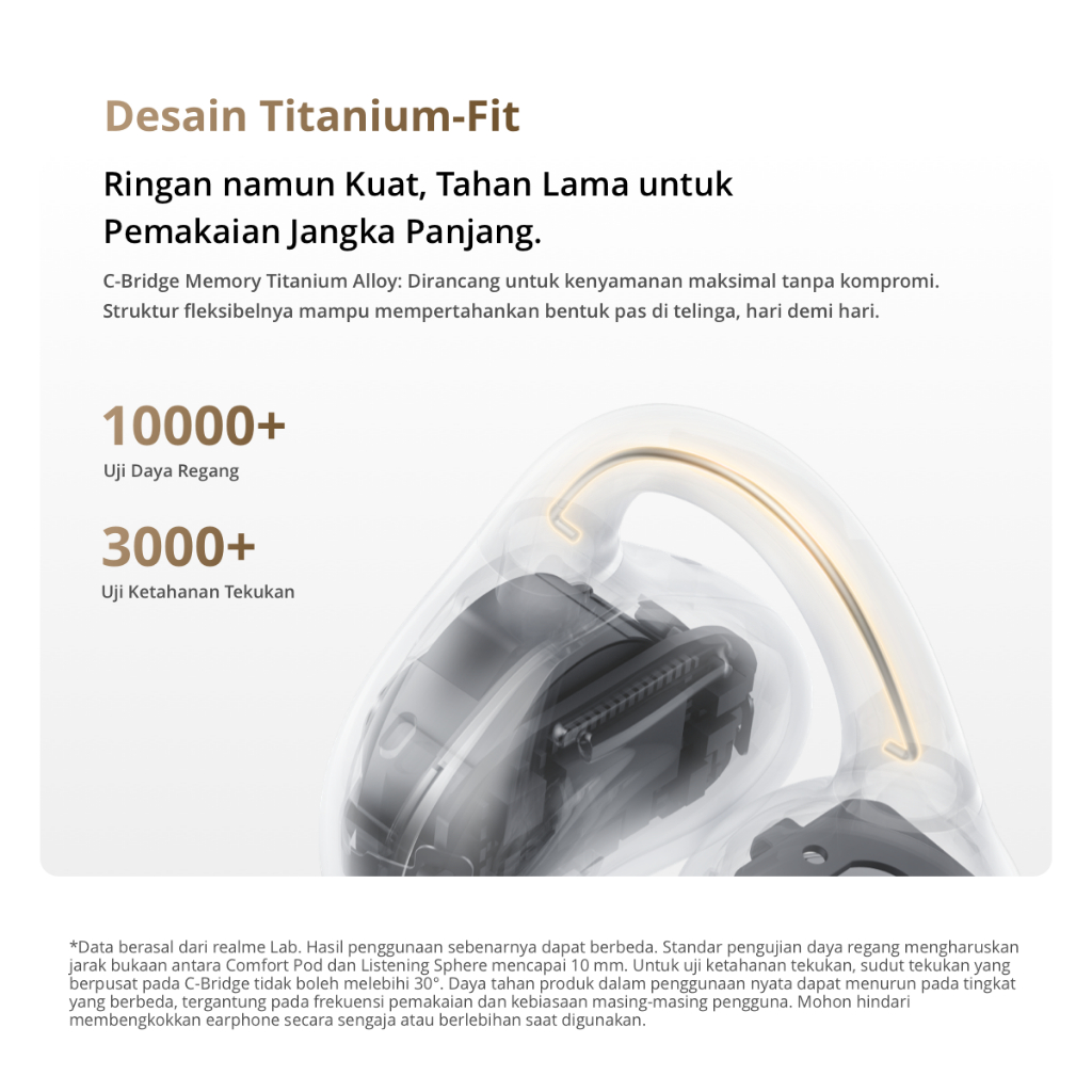 realme Buds Clip (Titanium-Fit Design | 5.3g Paper-Light Weight | NextBass Algorithm | AI Live Translator) - Gambar 4