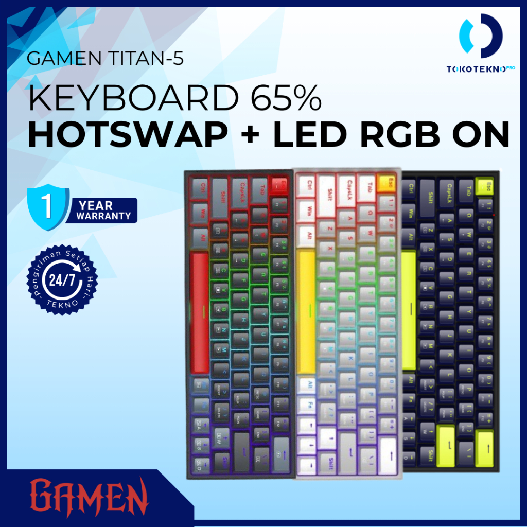 Gamen Titan V / 5 Wired Gaming Keyboard Kabel 60% Mechanical Titan Lite