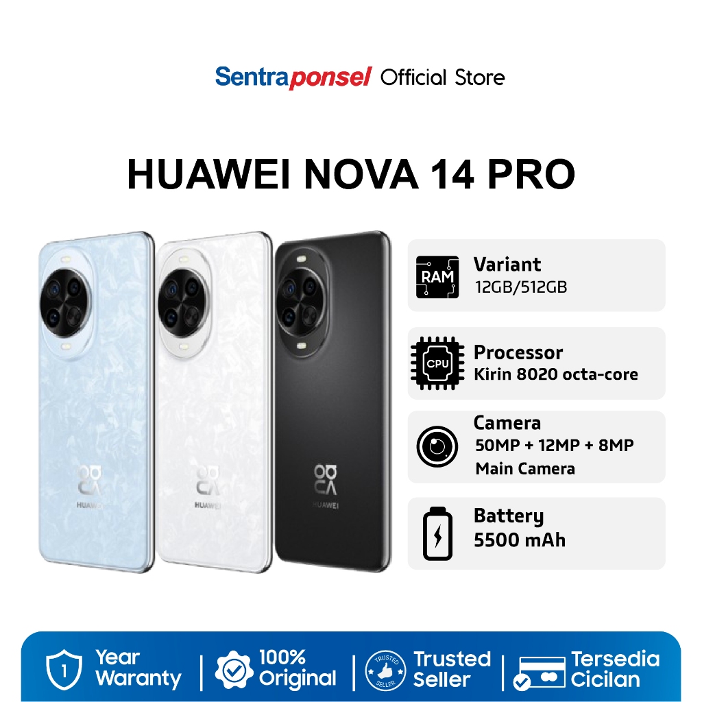 HUAWEI nova 14 Pro Smartphone l True-to-Life Color Camera / 50 MP Front Dual Camera l Smart AI / 100W