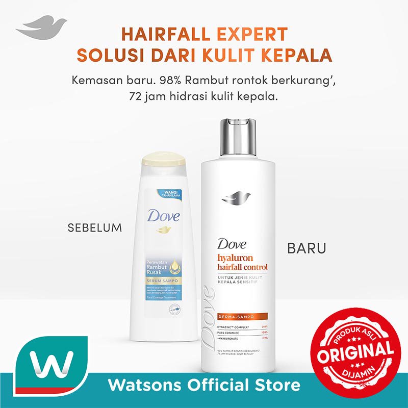 Dove Shampoo Hyaluron Hairfall Control 155ml - Gambar 4