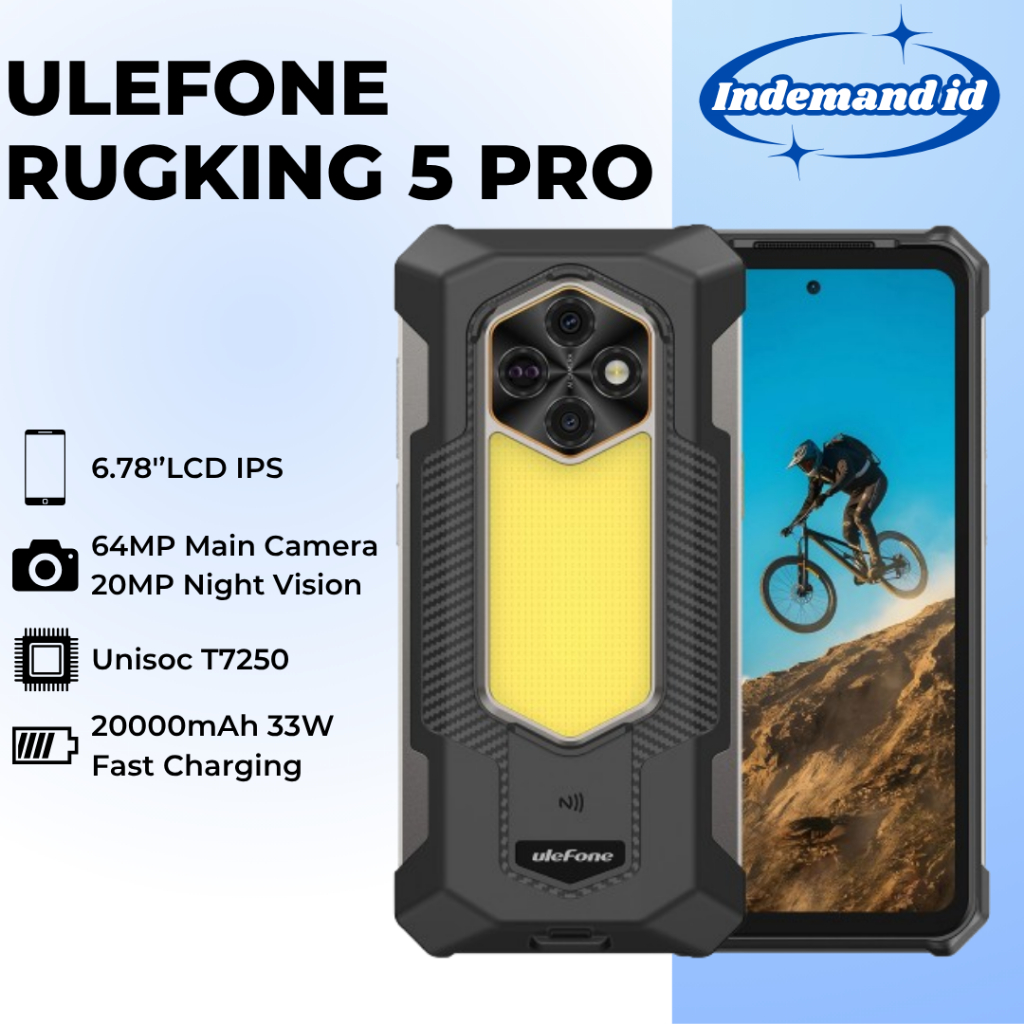 Ulefone RugKing 5 Pro 6.78''LCD IPS 8GB 256GB Unisoc T7250 20000mAh 33W 64MP Main 20MP Night Vision